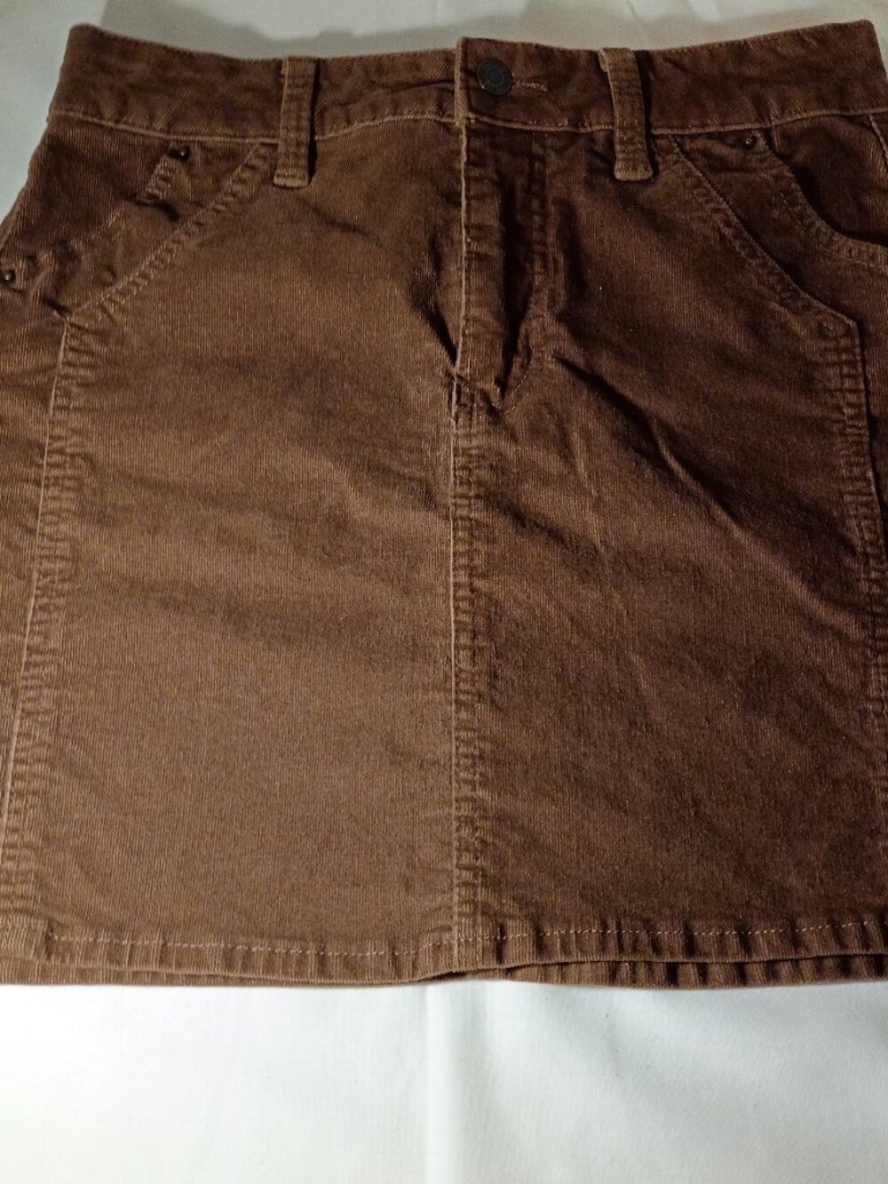 Time and Tru Teen/Women's Brown Corduroy Mini Skirt Size 6 98% Cotton 2% Spandex